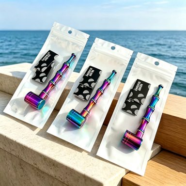 Novelty Storage Tubes Rainbow Electroplated Bamboo‑Joint Metal Figurine