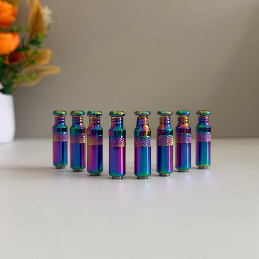 Novelty Storage Tubes Iridescent Diamond‑Pattern Bullet Storage Tube